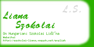 liana szokolai business card